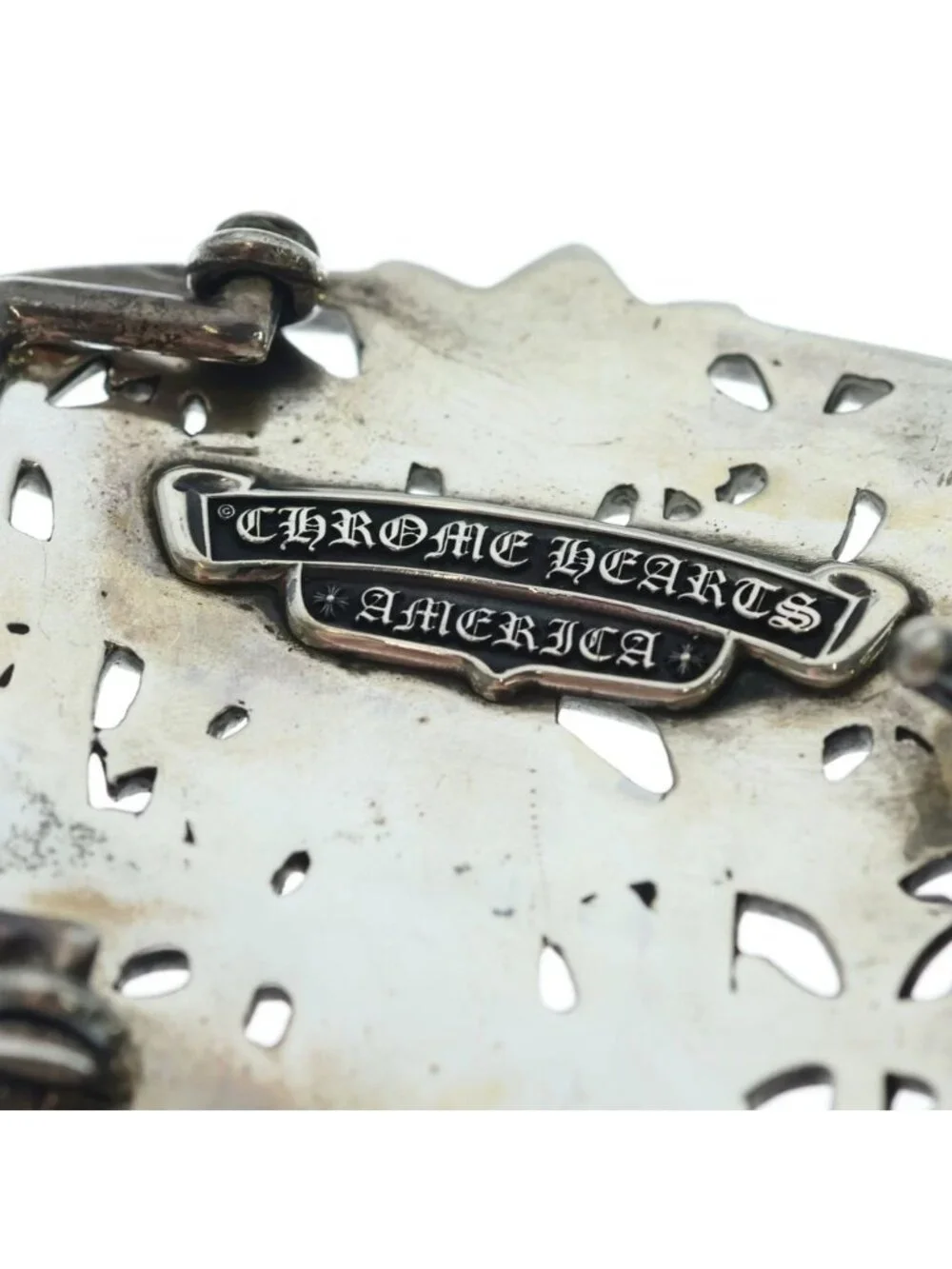 Chrome Hearts Buckl Cemetery 1.5 Cross Buckle Silver Belt